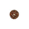 Bead, glass rhinestone / epoxy / resin, brown, 14mm round. Sold individually. image number 1