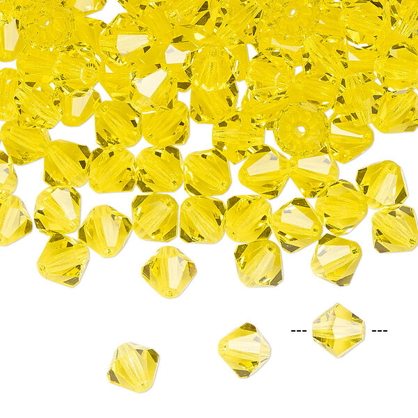 Bead 288pk citrine, Preciosa Czech crystal 6mm bicone image number 0