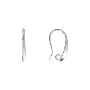 Ear wire fishhook 1pkg20 silver-plated, 16mm / hidden open loop, 20 gauge brass 10 pair
