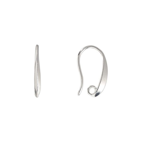 Ear wire fishhook 1pkg20 silver-plated, 16mm / hidden open loop, 20 gauge brass 10 pair image number 0