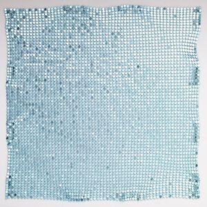 Sequin sheet, anodized aluminum, turquoise blue, 8-inch single-sided square with 3mm sequins, 1.5mm thick. Sold individually.