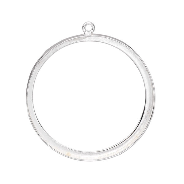 Focal, fine silver, 31mm round with open back and 30mm round setting. Sold individually. image number 0
