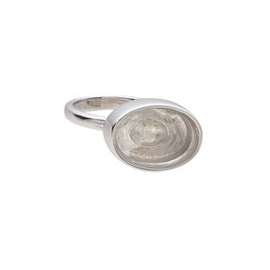 Ring, Almost Instant Jewelry®, sterling silver, 11.5mm wide with 14x10mm oval glue-in setting, size 7. Sold individually.