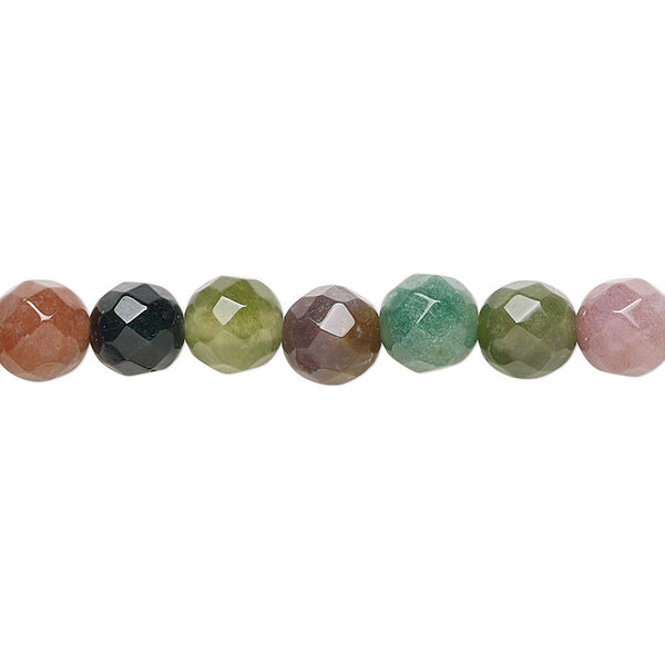 Bead, fancy jasper (natural), 6mm faceted round, B grade, Mohs hardness 6-1/2 to 7. Sold per 15-1/2" to 16" strand. image number 0