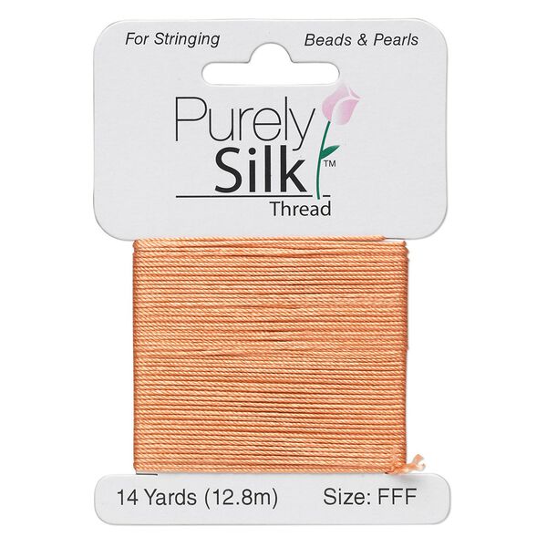 Thread, Purely Silk™, tangerine, size FFF. Sold per 14-yard card. image number 0