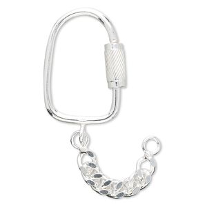 Key ring, sterling silver, 3 inches long with chain. Sold individually.