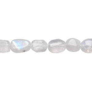 Rainbow moonstone 1pkg1, hand-cut flat oval bead natural 15.5-16 inch 8x6mm-12x6mm