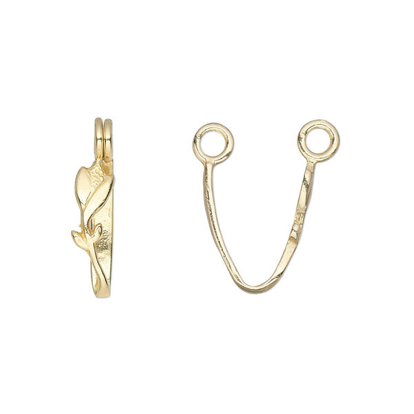 Bail, JBB Findings, donut, brass, 14.5x4mm tulip with 13mm grip. Sold per pkg of 2. image number 0