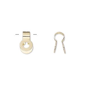 Ball chain connector, gold-finished steel, 11.5x6.5mm, fits 3.2mm ball chain. Sold per pkg of 10.