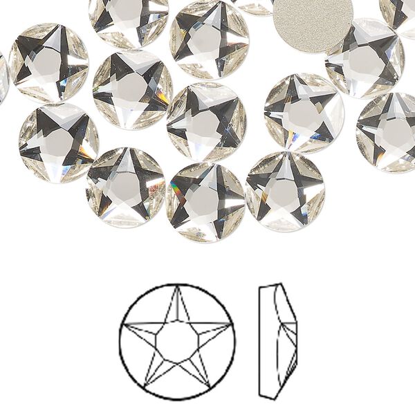 Flat back 12pk crystal foil back, Crystal Passions® 8.412-8.672mm round SS40 2100 image number 0
