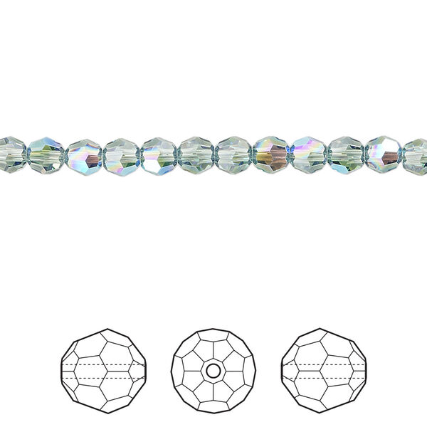 Bead 12pk erinite shimmer, Crystal Passions® 4mm round 5000 image number 0