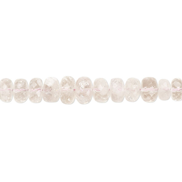 Morganite 1pkg1, hand-cut faceted rondelle bead natural 7 inch graduated 3x2mm-7x5mm image number 0