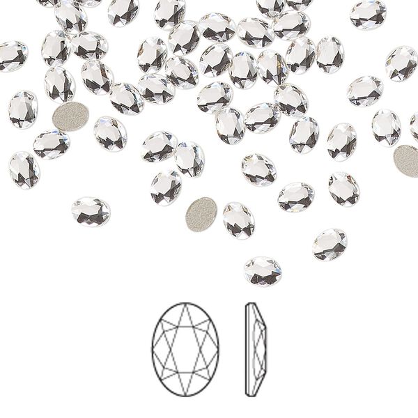Flat back 288pk crystal foil back, Swarovski® 4x3mm oval 2603 image number 0