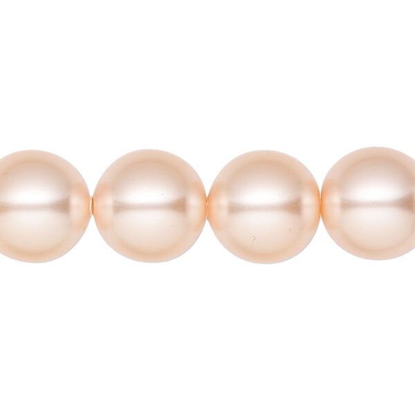 Pearl 10pk peach, Crystal Passions® 12mm round 5811 image number 0