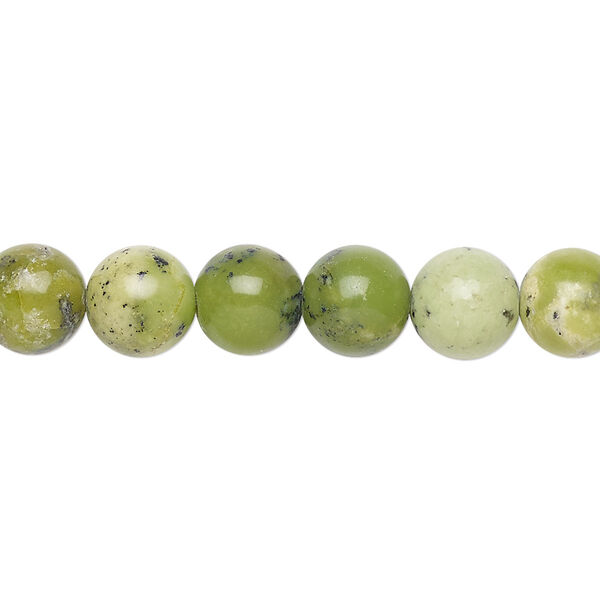 Bead, Chinese "chrysoprase" (serpentine) (natural), 8mm round, B grade, Mohs hardness 2-1/2 to 6. Sold per 15-inch strand. image number 0