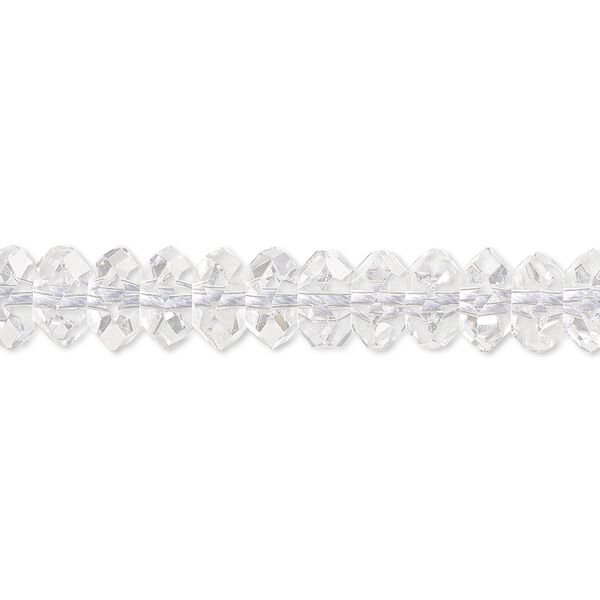 Quartz crystal 1pkg1, faceted rondelle bead natural 15.5-16 inch 8x5mm image number 0