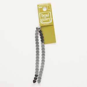 Hemalyke™ 1pkg1, flat heart bead 8 inch 6-7mm
