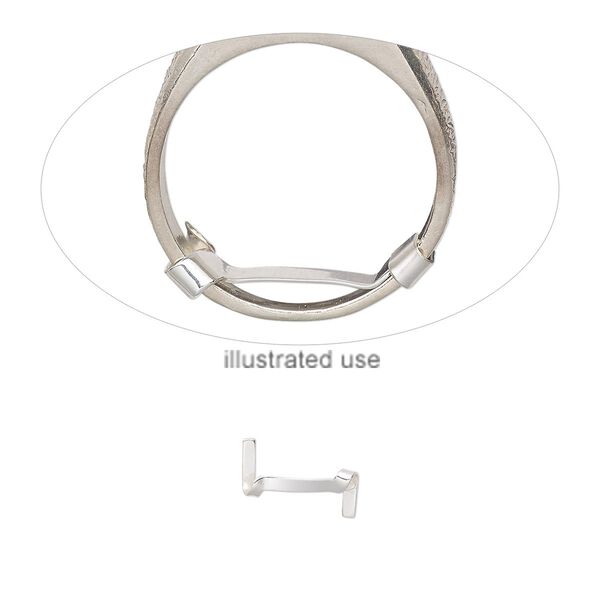 Ring guard, sterling silver, 2mm wide, fits up to 5.25mm wide shanks. Sold per pkg of 2. image number 0