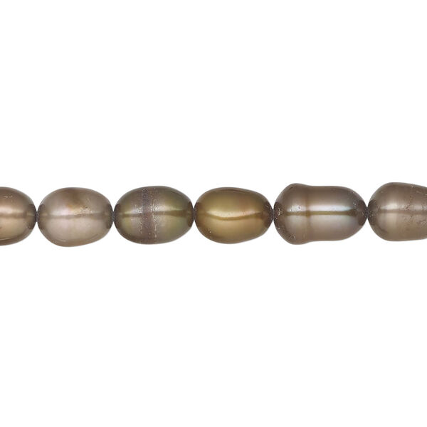 Pearl 1pkg1 freshwater, rice brass, 15 inch 6-7mm cultured image number 0