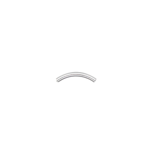 Bead, silver-plated brass, 11.5x1mm curved tube. Sold per pkg of 100. image number 0