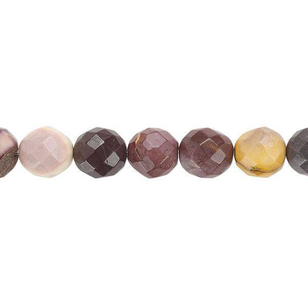 Bead, moukaite jasper (natural), 8mm faceted round, B grade, Mohs hardness 6-1/2 to 7. Sold per 15-1/2" to 16" strand. image number 0
