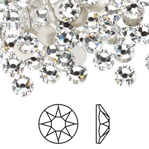 Flat back 144pk crystal foil back, Crystal Passions® 6.32-6.5mm rose round SS30 2088