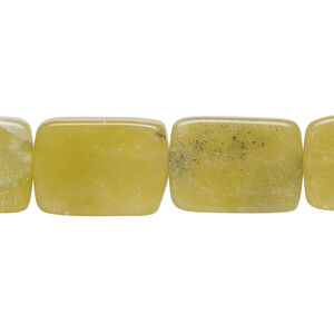 Olive new "jade" 1pkg1, flat rectangle bead natural, 15 inch 17x12mm-18x13mm