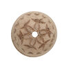 Bead, leather, brown, 23-27mm round with etched flower design. Sold individually. image number 1