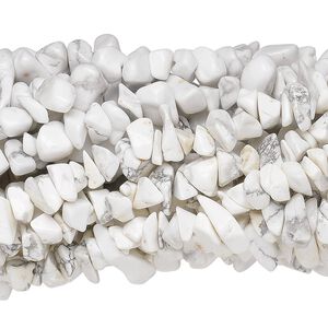 Howlite 1pkg10, chip bead natural 34 inch medium