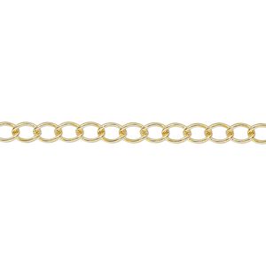 Extender chain 1pkg5 gold-plated curb, 3.5mm, brass 3 inch