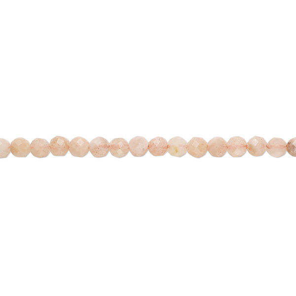 Bead, sunstone (natural), 2.8-3.2mm faceted round, B+ grade, Mohs hardness 6 to 6-1/2. Sold per 15-1/2 inch strand, approximately 130 beads. image number 0