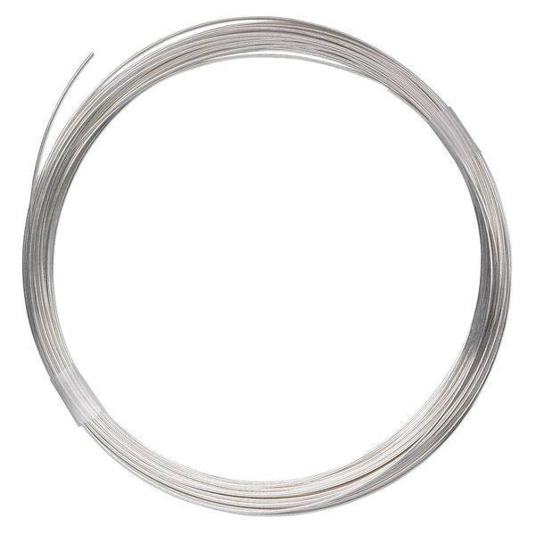 Wire, sterling silver-filled, half-hard, round, 18 gauge. Sold per pkg of 100 feet. image number 0