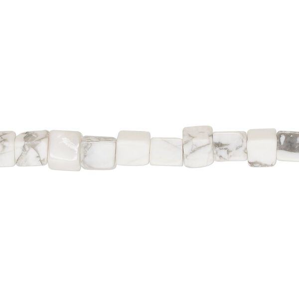 Howlite 1pkg1, cube bead natural 15.5-16 inch 4mm image number 0