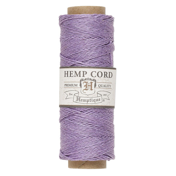 Cord, Hemptique®, polished hemp, lavender, 0.5mm diameter, 10-pound test. Sold per 205-foot spool. image number 0