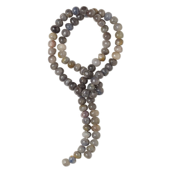 Bead, mixed-neutral sapphire (heated), small hand-cut pebble, Mohs hardness 9. Sold per 14-inch strand, approximately 80 beads. image number 0