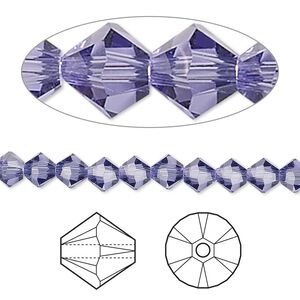 Bead 720pk tanzanite, Swarovski® 5mm XILION bicone 5328