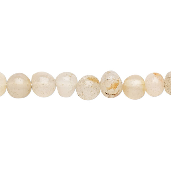Bead, carnelian (dyed / heated), light, small to medium pebble, Mohs hardness 6-1/2 to 7. Sold per 13-inch strand. image number 0