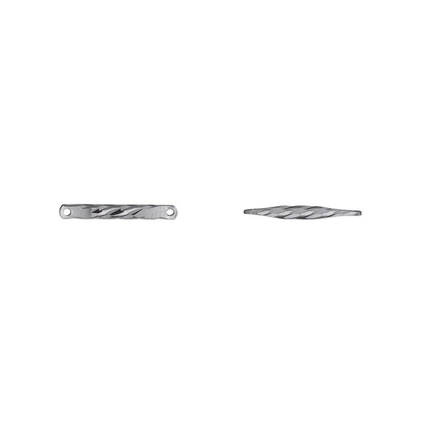 Link, gunmetal-plated brass, 12x2mm twisted bar. Sold per pkg of 50. image number 0