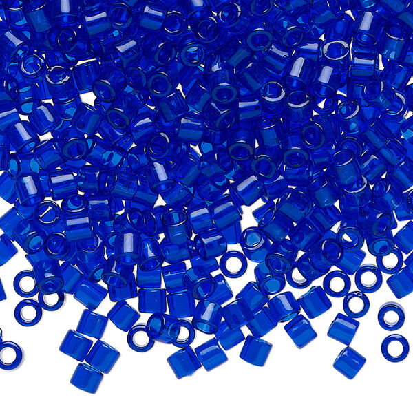 Seed bead, Delica®, glass, pkg/50g, #8 round, transparent cobalt (DBL-0707). image number 0