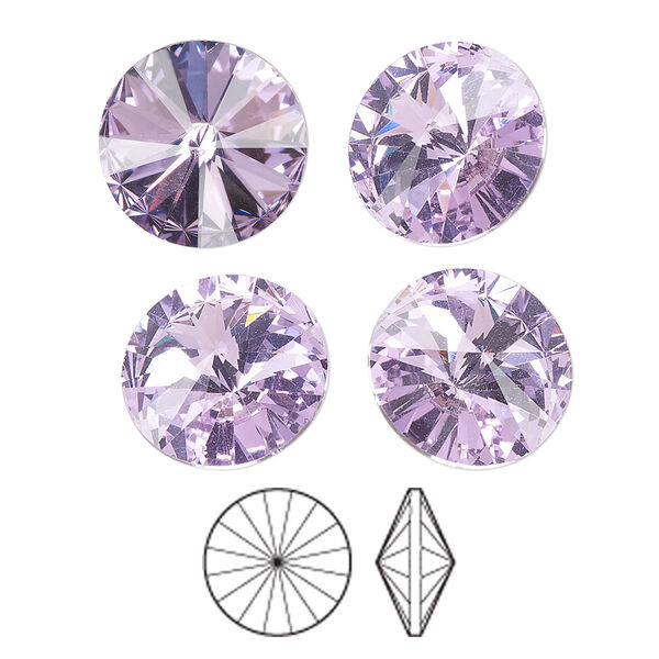 Chaton 144pk violet foil back, Preciosa MAXIMA Czech crystal rhinestone 14mm rivoli image number 0