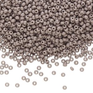 Seed bead, Preciosa Ornela Czech glass, pkg/50g, #11 rocaille, opaque grey, (43020).
