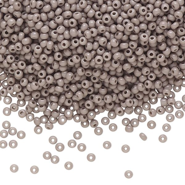 Seed bead, Preciosa Ornela Czech glass, pkg/50g, #11 rocaille, opaque grey, (43020). image number 0