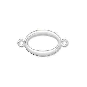 Link, silver-finished "pewter" (zinc-based alloy), 18x13mm open oval. Sold per pkg of 8.