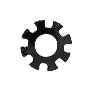 Component, painted steel, black, 25mm gear with 10.5mm center hole. Sold per pkg of 6.