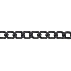 Chain 1pkg1 curb, 5mm, aluminum / anodized black 5 foot unfinished