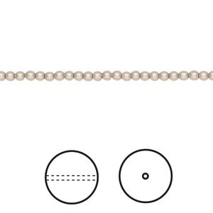 Pearl 1000pk platinum, Swarovski® 2mm round 5810