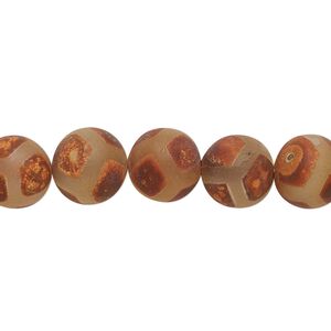 Agate 1pkg1, round bead 8 inch 10mm