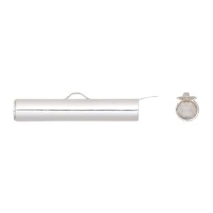 End bar, sterling silver, 26x5mm round tube with fold-in ends and 4mm hole. Sold individually.
