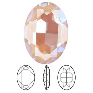 Fancy stone 1pk crystal dusty pink DeLite, Crystal Passions® 30mm oval 4127