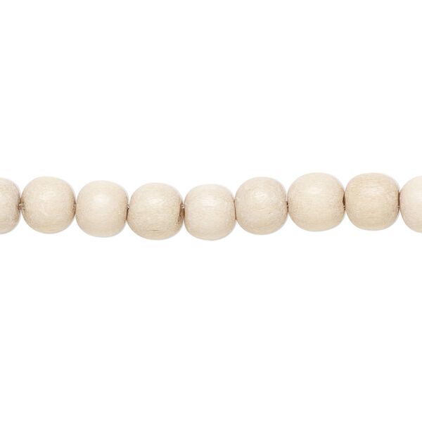 Bead, Taiwanese cheesewood (waxed), tan, 5-6mm round. Sold per pkg of (2) 15-1/2" to 16" strands. image number 0